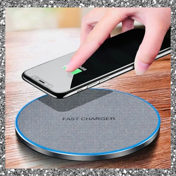 GRAY 20W Qi Wireless Charging Pad For iPhones, Androids And EarPods - Picture 2 of 5